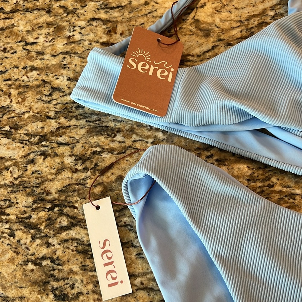 Serei Swim Bathing Suit - Ribbed Ice Blue Size XS - Picture 6 of 6